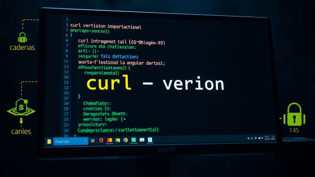 Écran d'ordinateur affichant la version de curl, symbole de la vulnérabilité corrigée