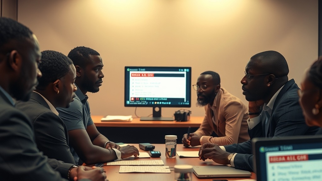 Professionnels africains discutant de cybersécurité