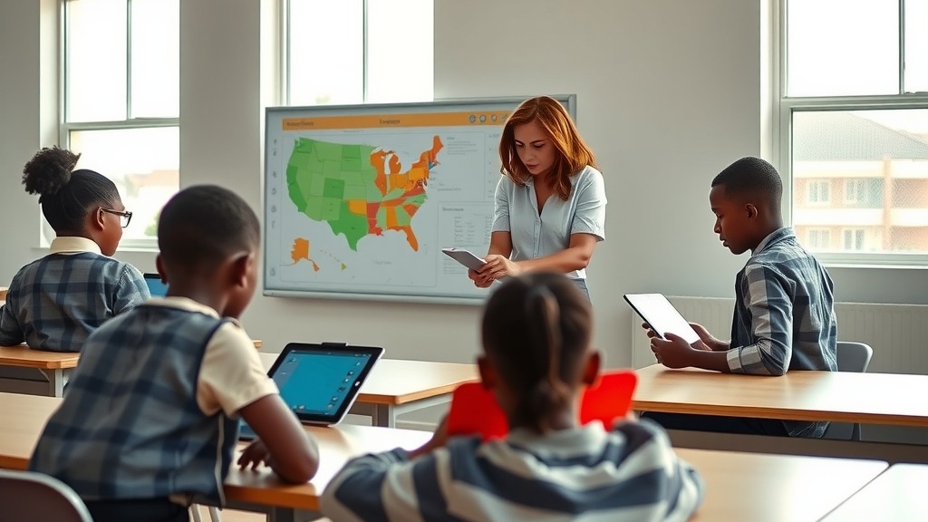 Salle de classe équipée de technologies numériques à Soweto