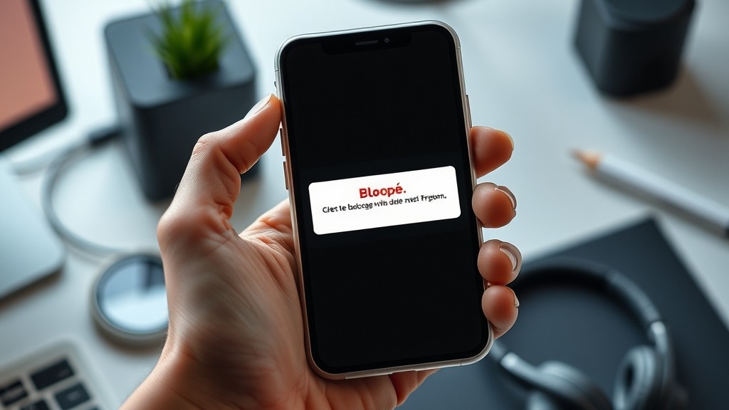 Smartphone affichant un message de blocage de spam en Afrique du Sud