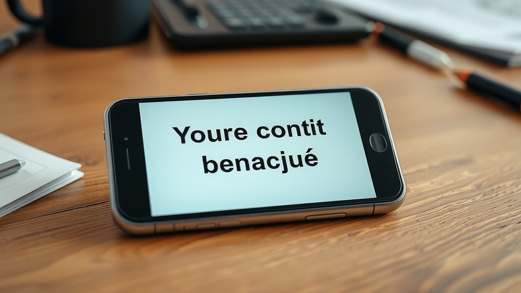 Smartphone affichant un message d’hameçonnage