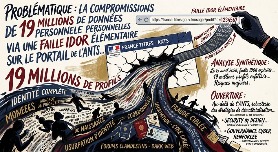 La compromission de 19 millions de données personnelles via une faille IDOR élémentaire sur le portail de l’ANTS révèle-t-elle une faiblesse structurelle dans la gouvernance et la sécurisation des systèmes d’information publics ?