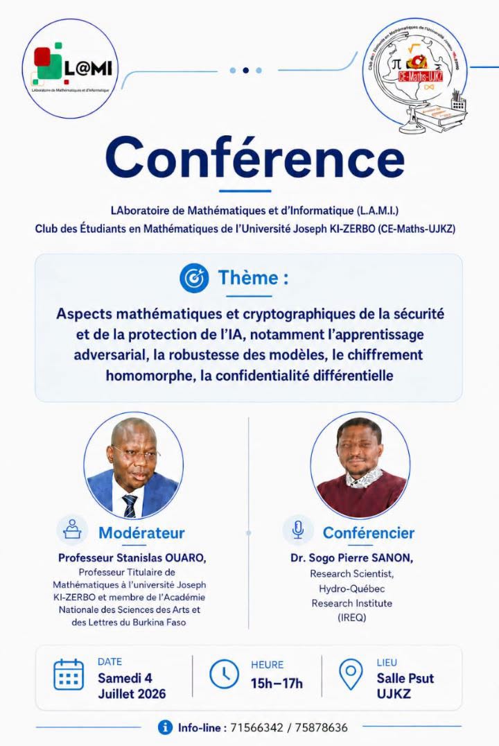 Conférence Exceptionnelle : Les Mathématiques au service de la sécurité de l'Intelligence Artificielle